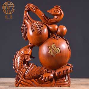 紅木金龍魚(yú)工藝品 家居風(fēng)水與藝術(shù)擺件的完美融合